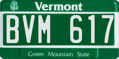 VT license plate BVM617