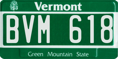 VT license plate BVM618