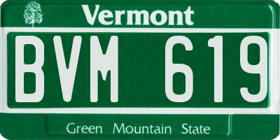 VT license plate BVM619