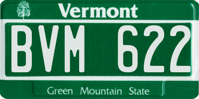 VT license plate BVM622