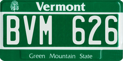 VT license plate BVM626