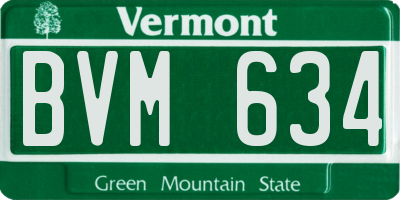 VT license plate BVM634