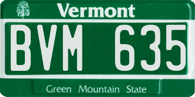 VT license plate BVM635