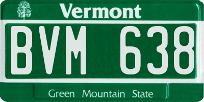 VT license plate BVM638