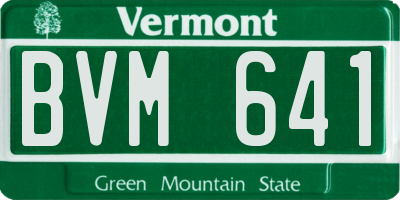 VT license plate BVM641