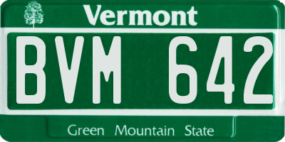 VT license plate BVM642