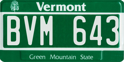 VT license plate BVM643