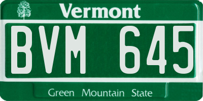 VT license plate BVM645