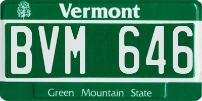 VT license plate BVM646