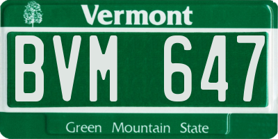 VT license plate BVM647