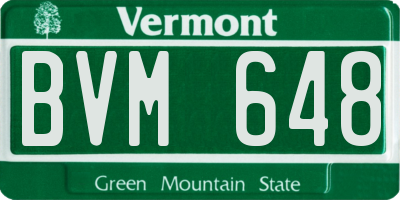 VT license plate BVM648