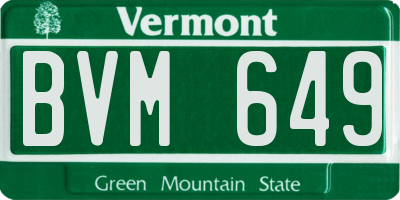 VT license plate BVM649
