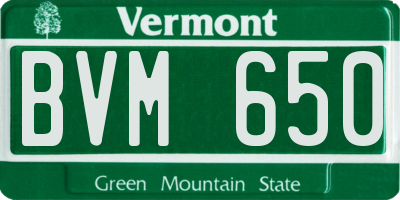 VT license plate BVM650
