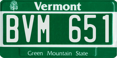 VT license plate BVM651