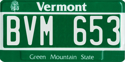 VT license plate BVM653