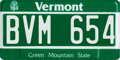 VT license plate BVM654