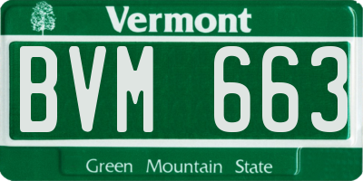 VT license plate BVM663