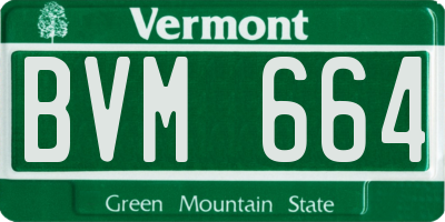 VT license plate BVM664