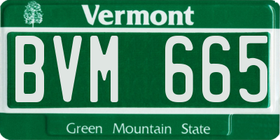 VT license plate BVM665
