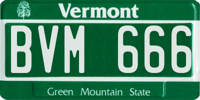 VT license plate BVM666