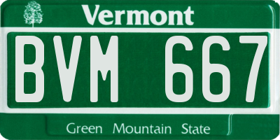 VT license plate BVM667