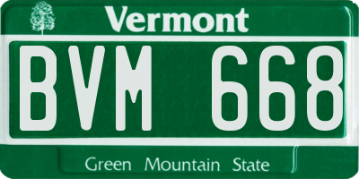 VT license plate BVM668
