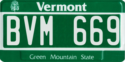 VT license plate BVM669