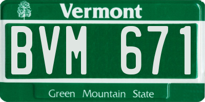 VT license plate BVM671