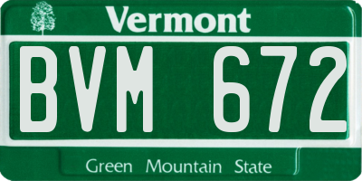 VT license plate BVM672