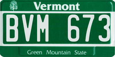 VT license plate BVM673
