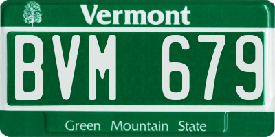 VT license plate BVM679