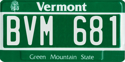 VT license plate BVM681