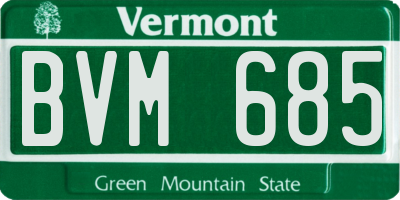 VT license plate BVM685
