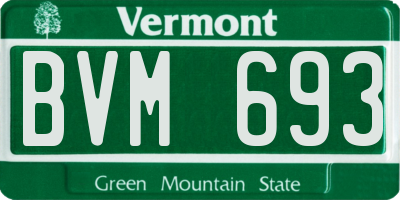 VT license plate BVM693