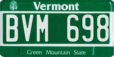 VT license plate BVM698