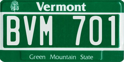 VT license plate BVM701