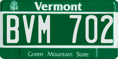 VT license plate BVM702