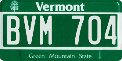 VT license plate BVM704