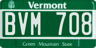 VT license plate BVM708