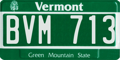 VT license plate BVM713