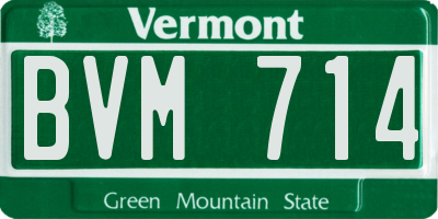 VT license plate BVM714