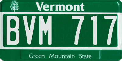 VT license plate BVM717