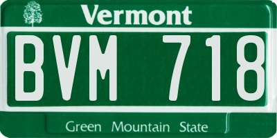 VT license plate BVM718