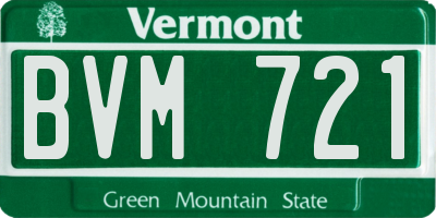 VT license plate BVM721