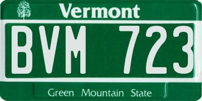 VT license plate BVM723