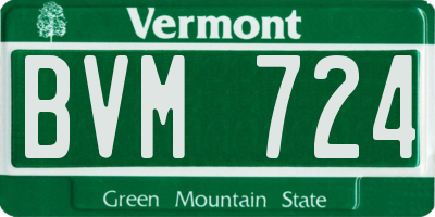 VT license plate BVM724