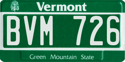 VT license plate BVM726