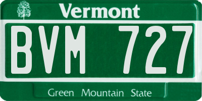 VT license plate BVM727
