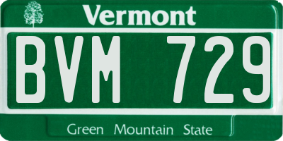 VT license plate BVM729