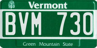 VT license plate BVM730